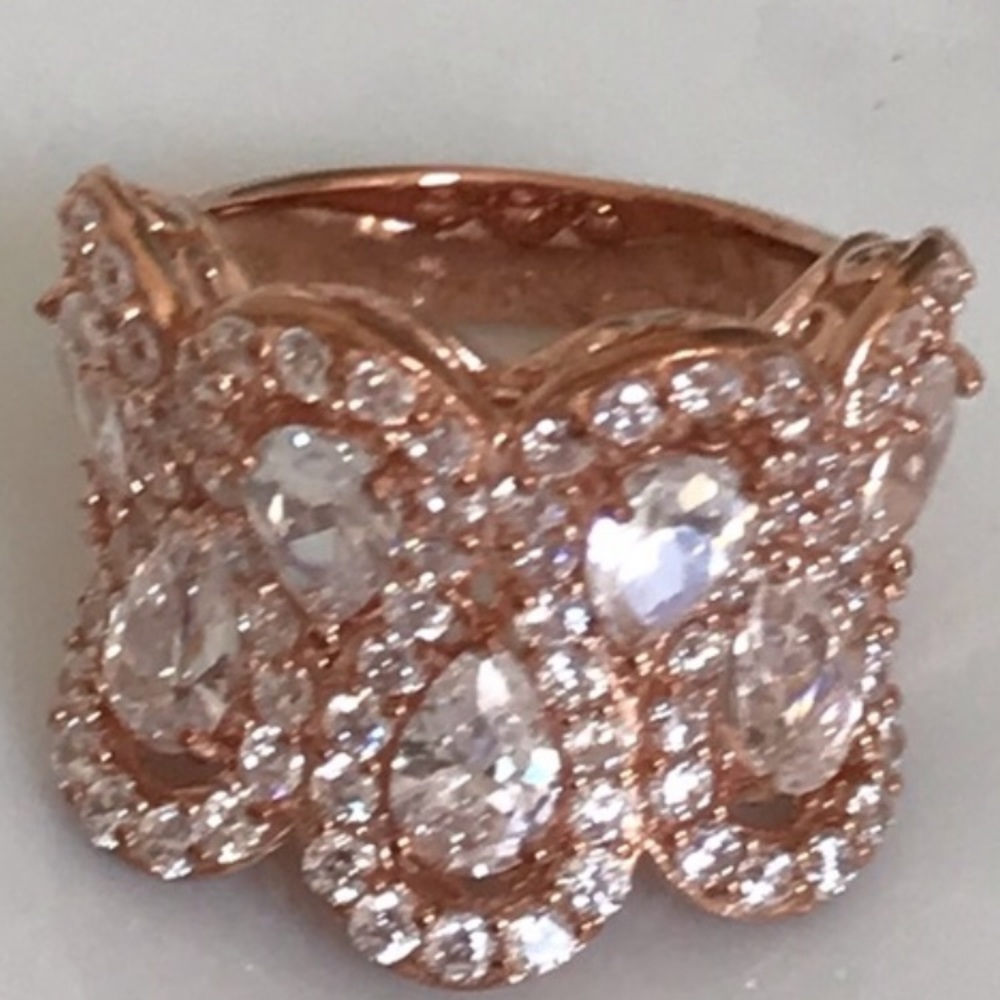⚡️NEW 4.15ctw CZ Rose Gold Droplet Ring MAKE OFFER - Picture 2 of 8